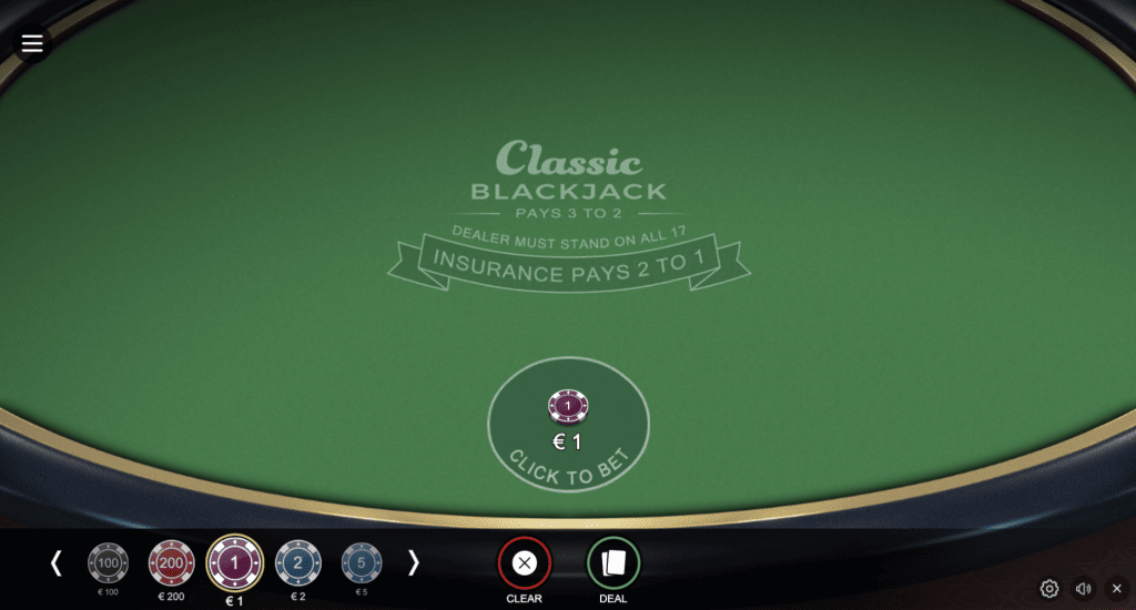 Mängi kohe - Classic Blackjack (6 Deck)