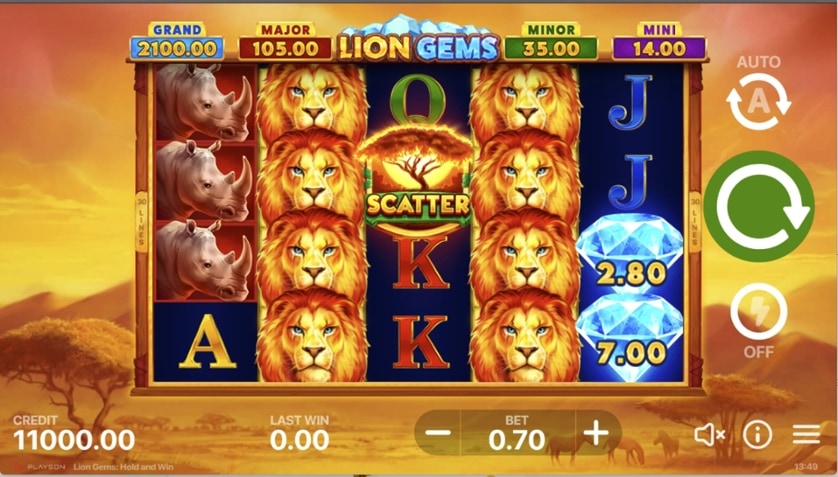 Mängi kohe - Lion Gems: Hold and Win