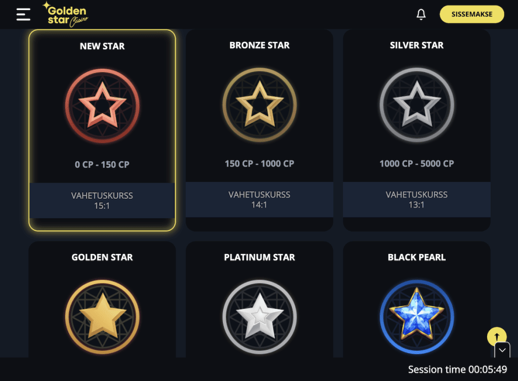 Golden star 5