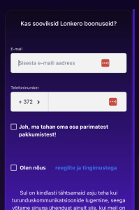 Sisesta kontaktandmed