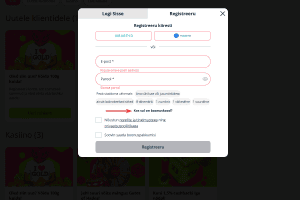 Sisesta boonuskood registreerimisel