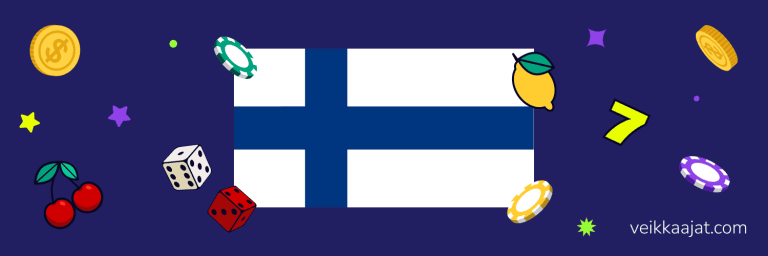 Soome lipp ja kasiino sümbolid taustal