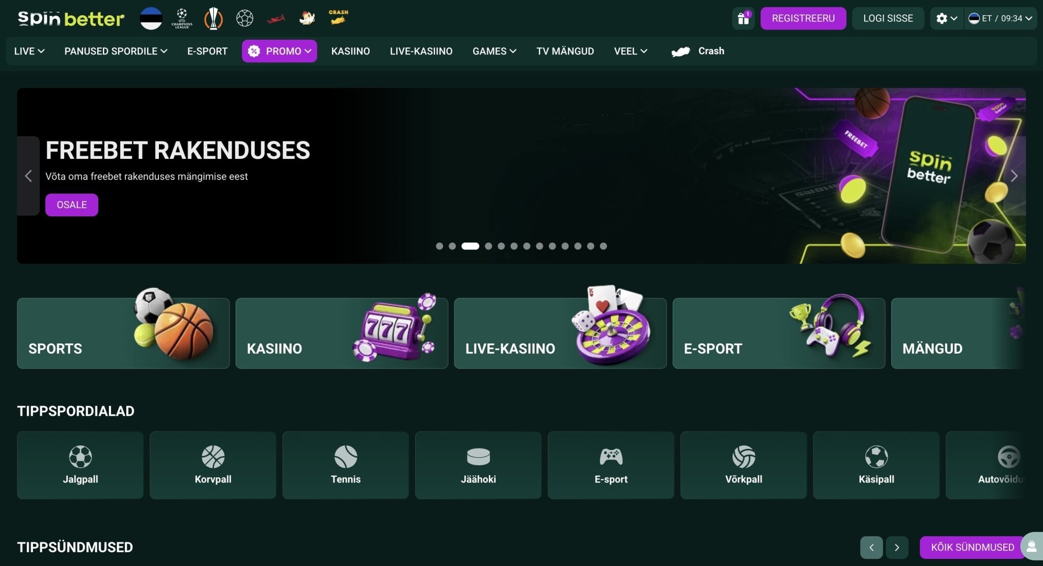 popolare SpinBetter Casino bonus giri gratis pubblicità