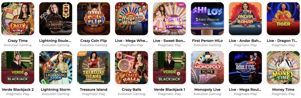 Live-казино в Verde Casino