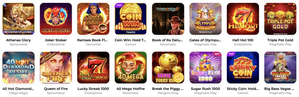 Выбор игр в Verde Casino