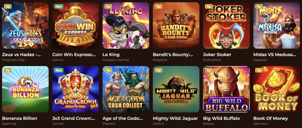 Mino Casino mänguvalik
